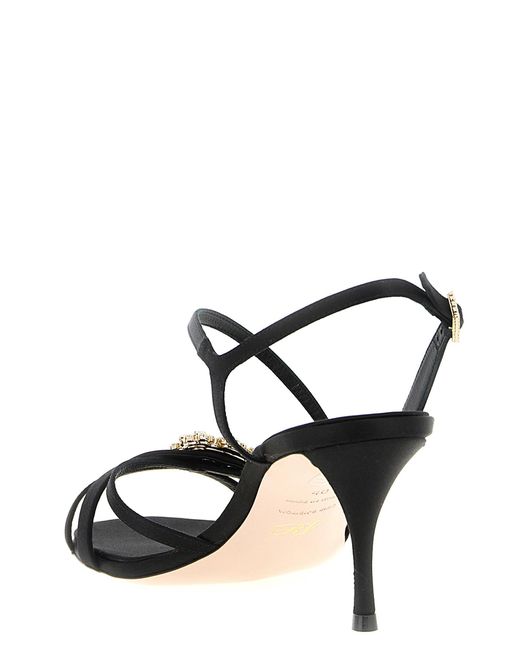 Roger Vivier Black Flower Strass Heels