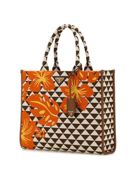 Prada floral tote bag new arrivals