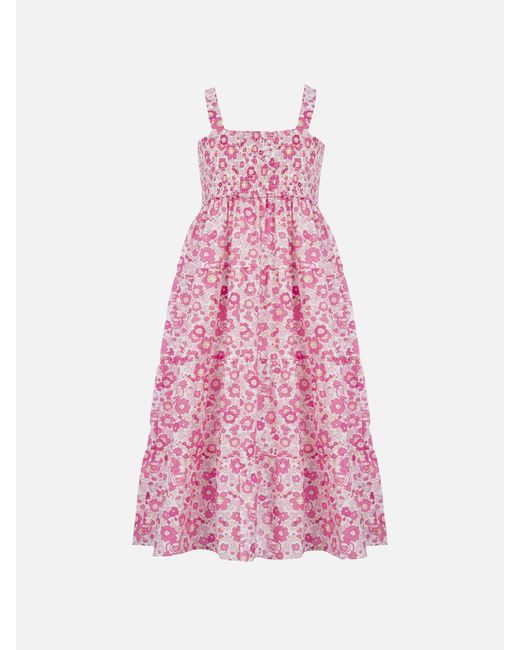 Mc2 Saint Barth Pink Girl Cotton Dress Jemine Jr With Betsy Print