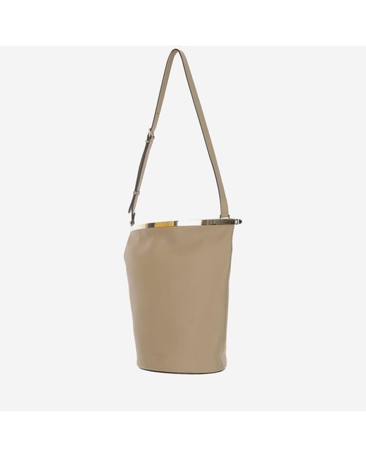 Tod's Natural Small Leather Bucket Bag Calfskin Handbags