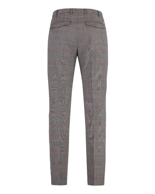 PT Torino Gray Wool Trousers for men