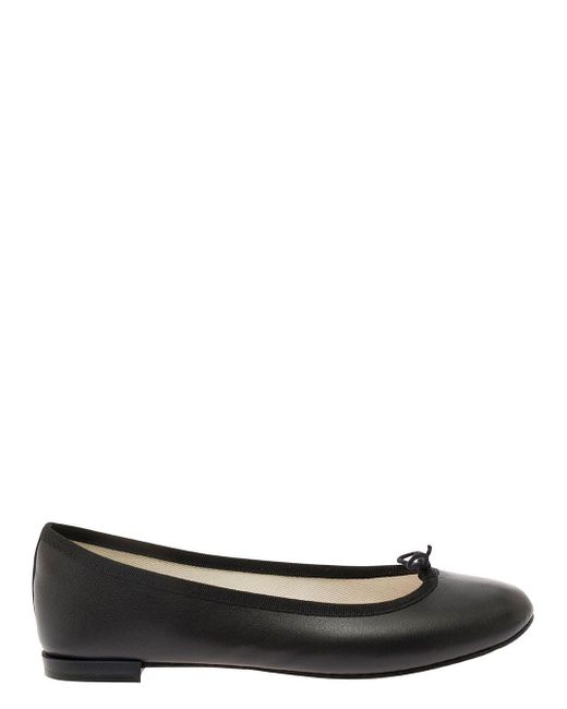 Repetto Black 'Cendrillon' Ballet Flats With Bow Detail