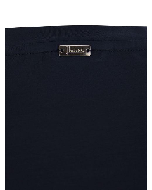 Herno Blue Stretch Cotton Jersey T-shirt for men