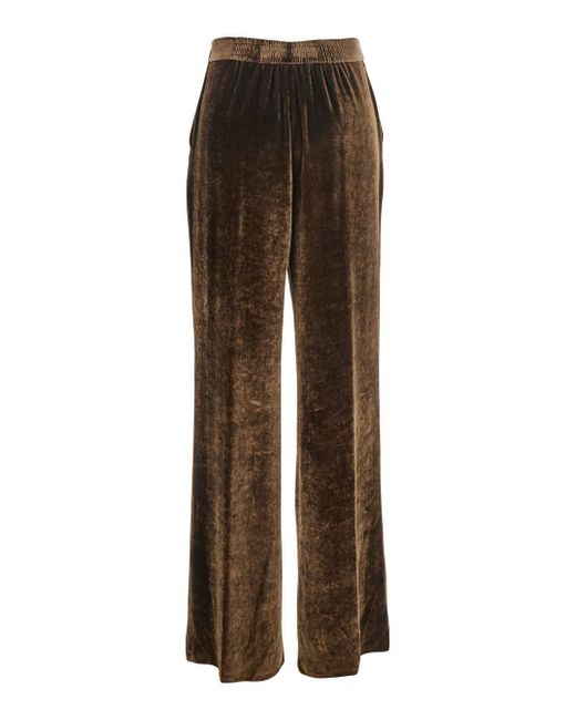 Etro Brown Pants With High Waist And Wide Leg
