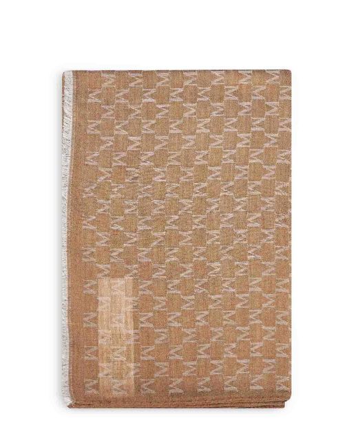 Max Mara Natural M Monogram Jacquard Silk Blend Mxapaniere Stole