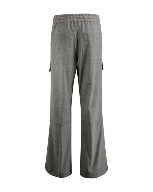 P.A.R.O.S.H. Gray Straight-Leg Cargo Trousers