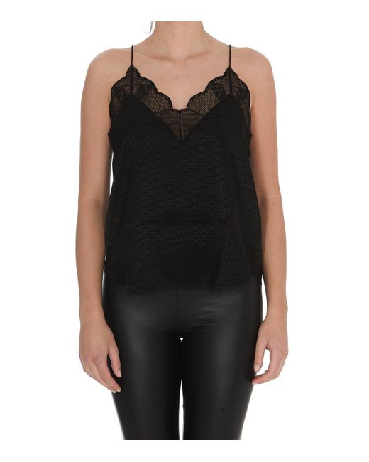 Zadig & Voltaire Black Christy Jacquard Patterned Camisole