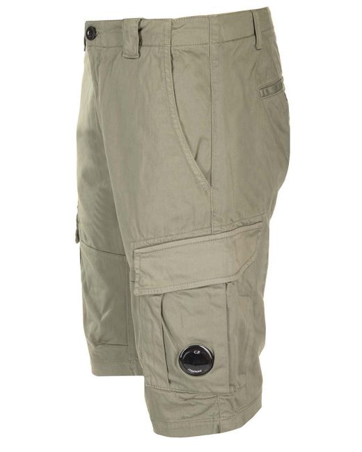 C P Company Gray Lens-detailed Cargo Shorts for men