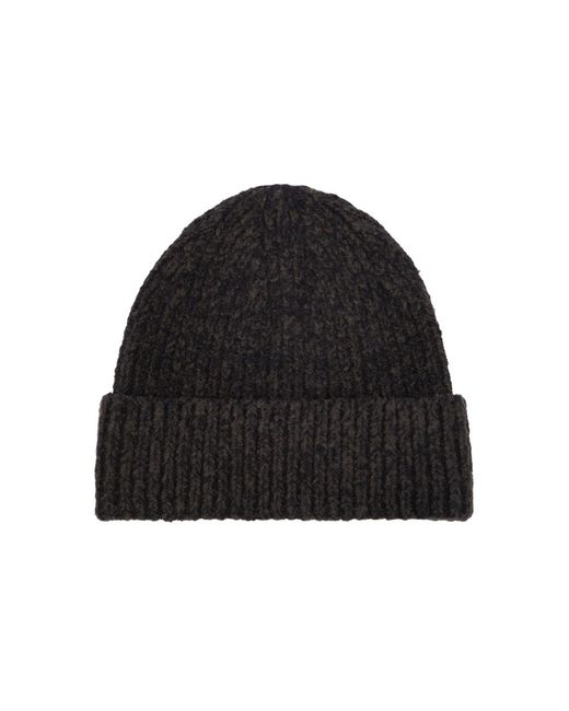 Acne Black Korval Wool Blend Beanie for men