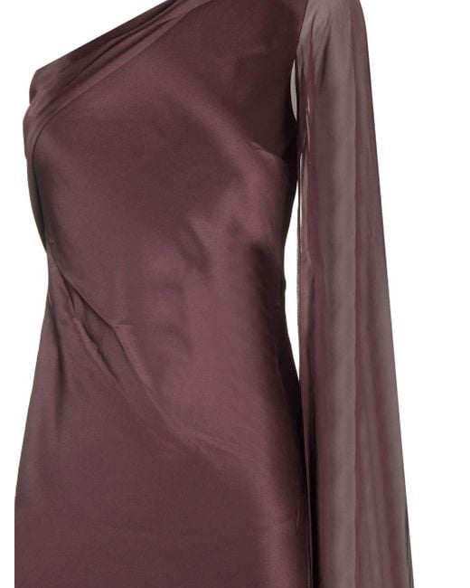 Roland Mouret Purple Silk Asymmetric Gown