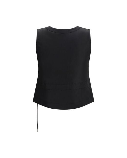 Sacai Black Polyester Waistcoat Clothing