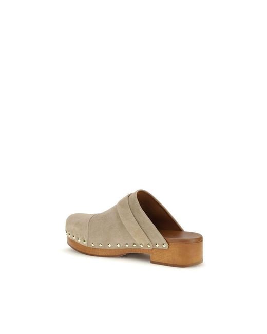 Chloé Natural Calf Leather Bos Taurus Clogs