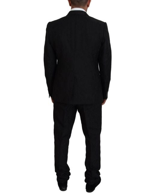 Dolce & Gabbana Black Martini Slim Fit Designer Suit for men