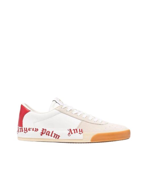 Palm Angels Pink Leather Logo Sneakers for men