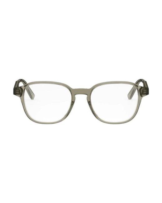 Dior Metallic Eyeglasses Square Full Rim, Transparent Frame And Clear Demo Lens Botanicaos2I7800 for men