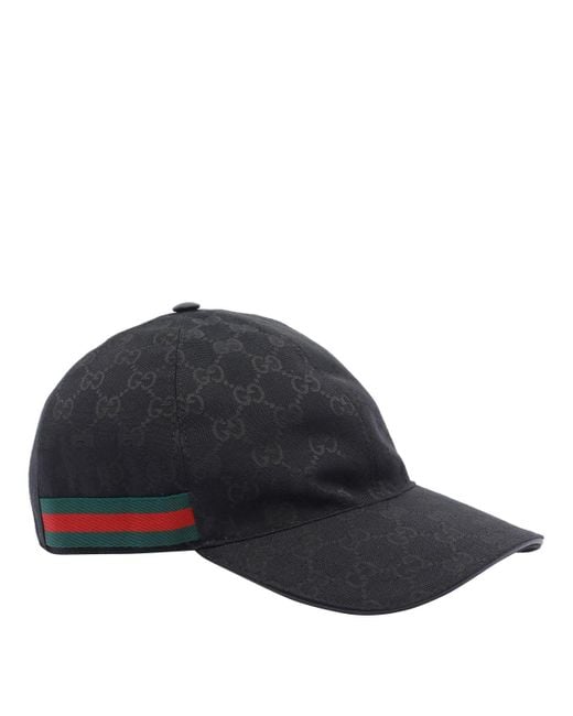 Gucci Black Web Baseball Cap for men