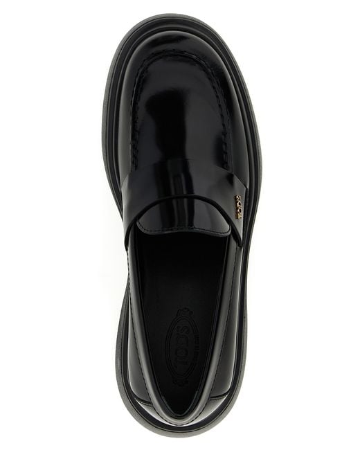 Tod's Black Leather Loafers