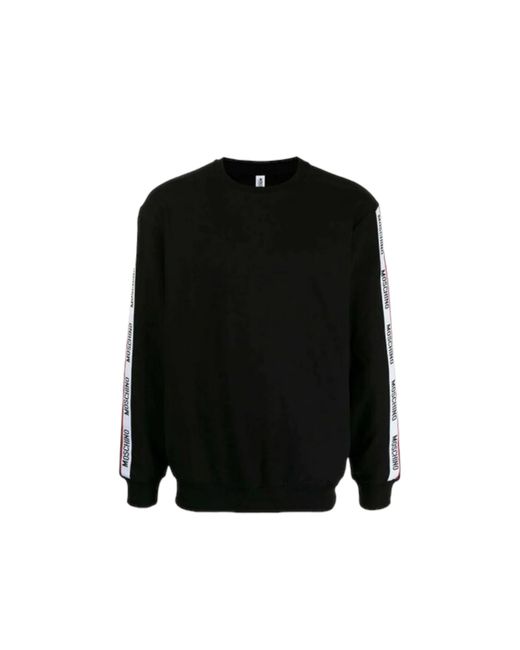 Moschino Black Moschino Logo Taped Arm Sweatshirt for men