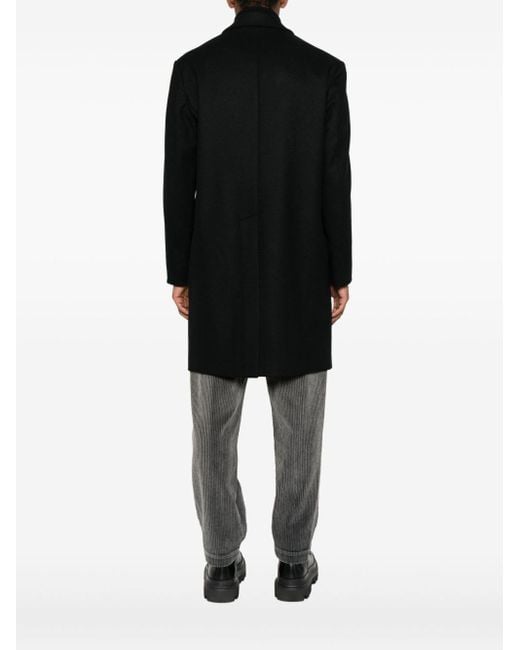 Barena Black Double-Breasted Patch-Pocket Coat for men