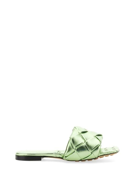 Bottega Veneta Green Flat Sandal The Lido Leather