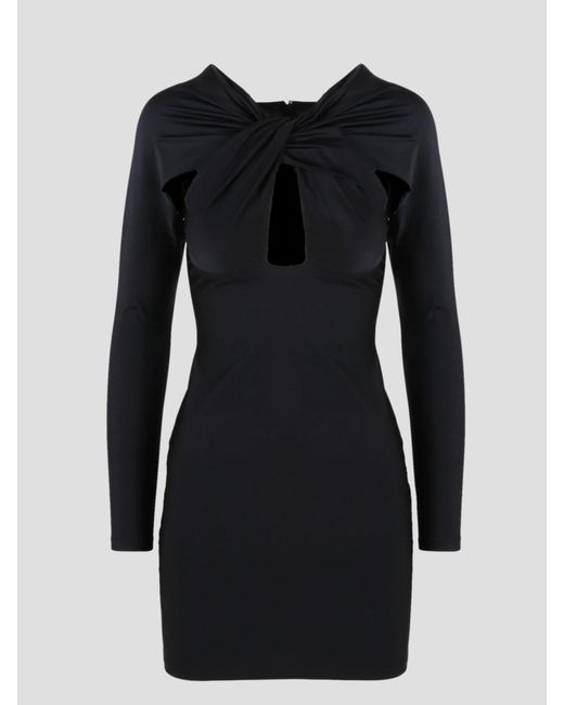 Coperni Black Twisted Cut Out Jersey Dress