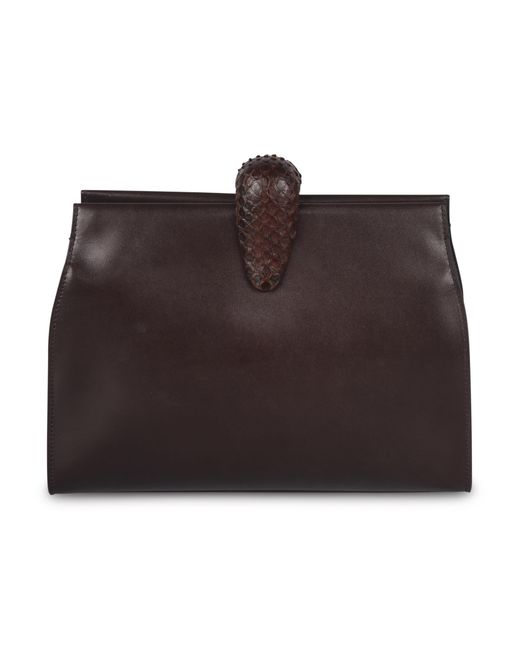 The Row Brown Vera Clutch