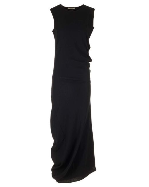 Lemaire Black Crepe Jersey Midi Dress