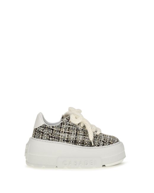 Casadei White Sneakers Nexus Bouclé Upper: Fabric Trainers