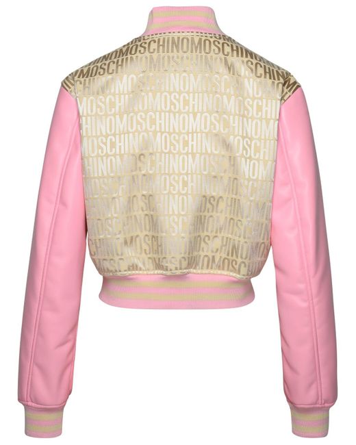 Moschino Pink Cotton Blend Bomber Jacket