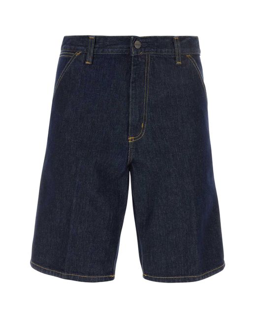 Carhartt Blue Dark Cotton Single Knee Short for men