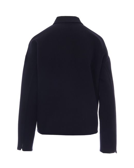Fabiana Filippi Blue Wool Shirt Jacket With Patch Pockets