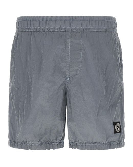 Stone Island Gray Polyamide Swim Shorts for men