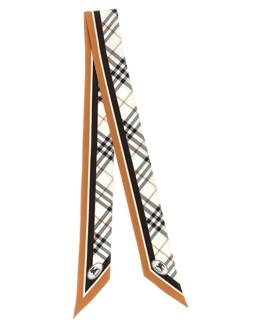 Burberry White Twilly Check
