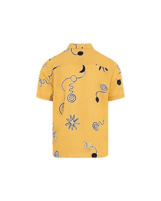 Jacquemus Yellow Arty Spiral Print Short-sleeve Shirt for men