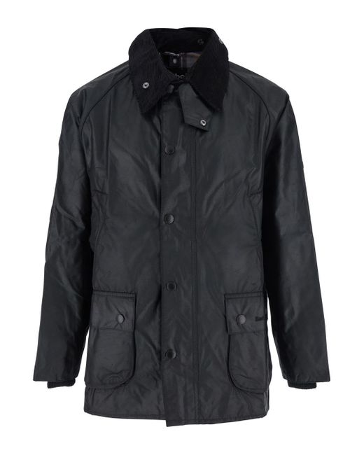 Barbour Black 'Bedale' Jacket With Embroidered Logo On The Front for men