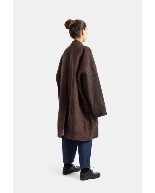 COTTLE Brown Manteau Orchestra Teinture Kakishibu Noir Coat
