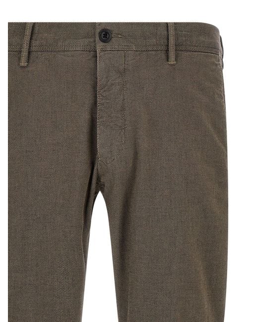 Incotex Gray Micro Check Pants for men