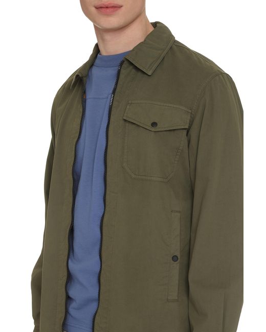 Woolrich Green Cotton Overshirt Shirt for men