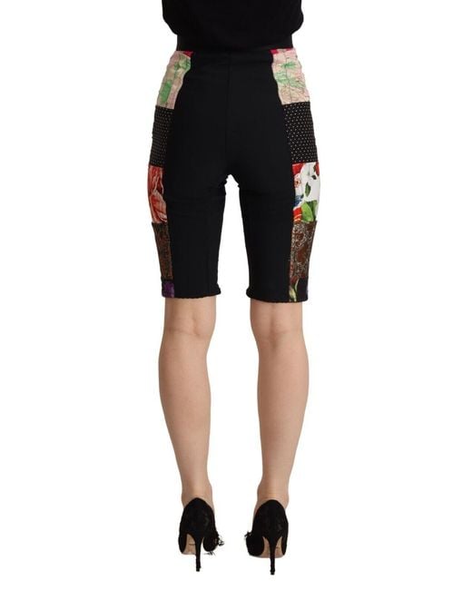 Dolce & Gabbana Black Elegant Floral Cropped Pants