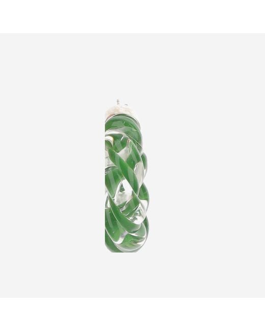 Bottega Veneta Green Hoop Earrings Twisted Glass