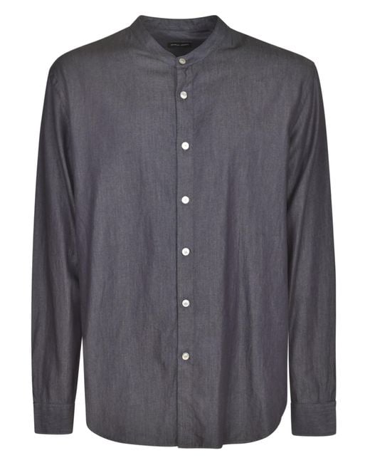 Giorgio Armani Gray Round Collar Shirt for men