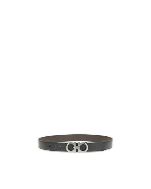 Ferragamo Black Calf Leather Bos Taurus Belt for men