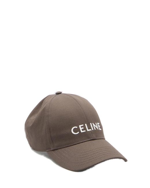 Céline Brown Logo Embroidered Baseball Cap for men
