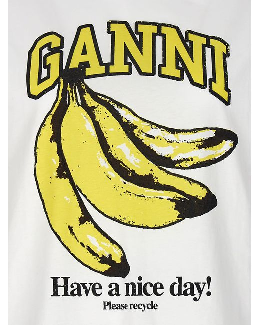 Ganni White Banana T-shirt