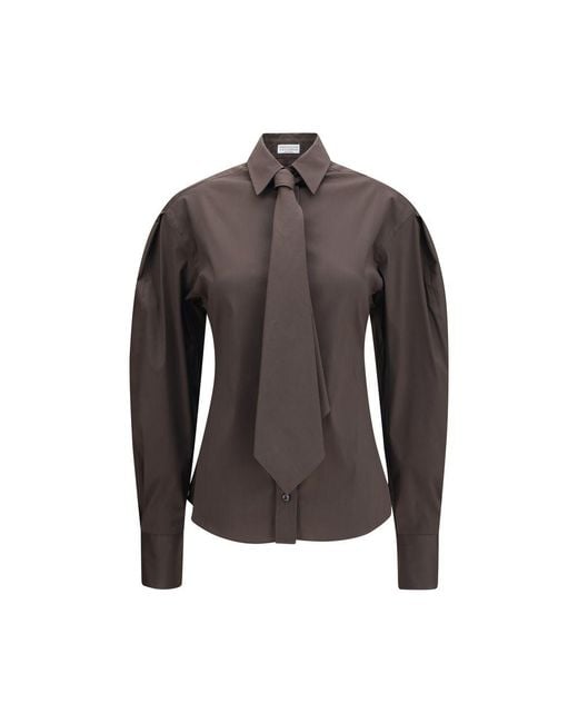 Brunello Cucinelli Brown Cotton Dress Shirt