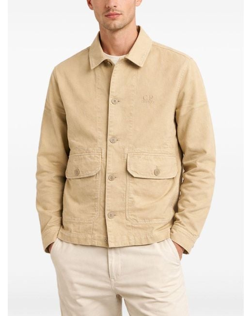 C P Company Natural Jacket Cotton-Linen for men