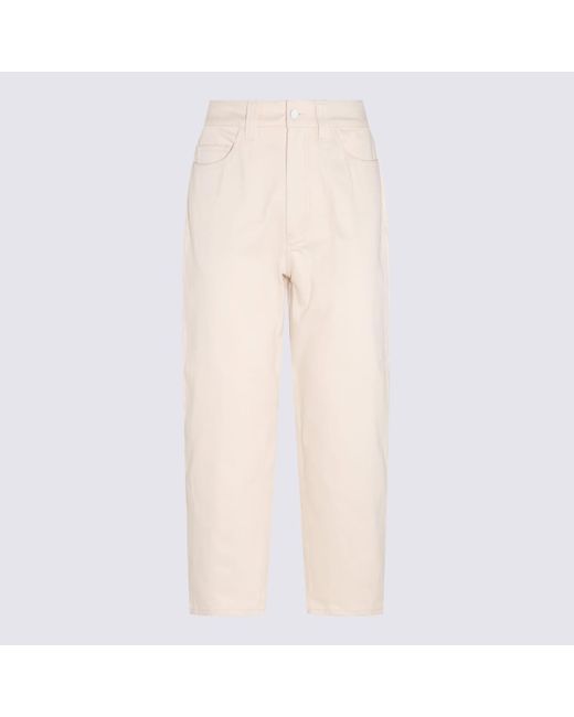 Sunnei Natural Ecru Stripes Cotton Pants for men