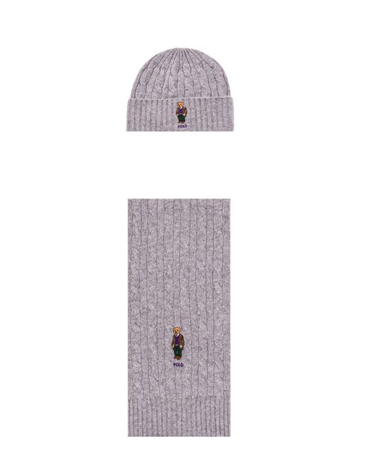Polo Ralph Lauren Gray Hat And Scarf for men