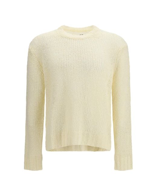 Jil Sander White Openwork Sweater Linen for men