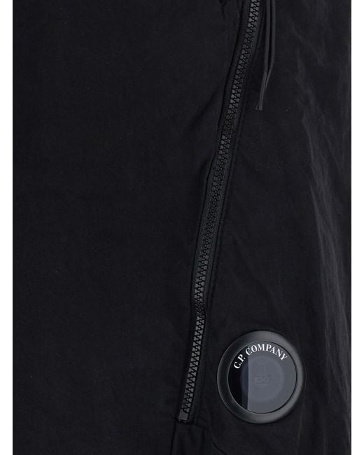 C P Company Blue Cargo Pants Micro-Reps With Zip Cotton Trousers for men